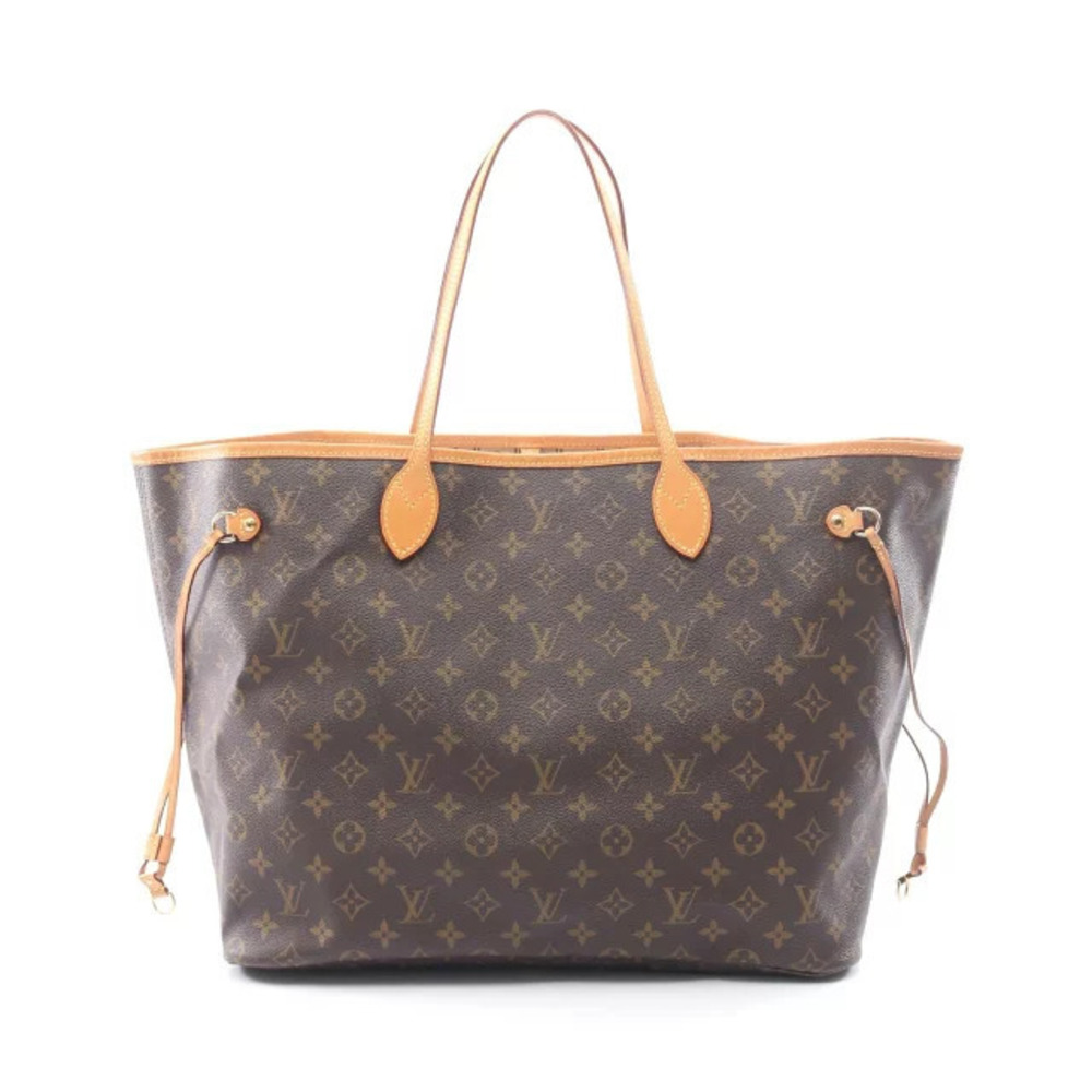 Louis Vuitton Neverfull Tote Bag Canvas Leather Monogram Brown